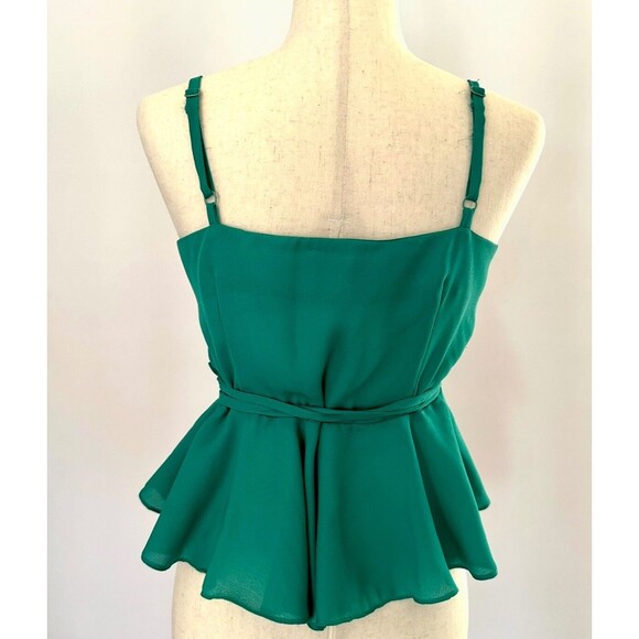 Asos Green Ruffle Sleeveless Wrap Top, Size 6 - Picture 2 of 4